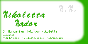 nikoletta nador business card